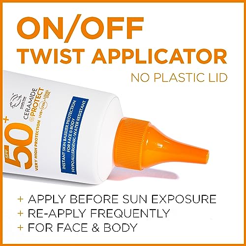 Garnier Ambre Solaire SPF 50+ Sun Protection Serum Face & Body, Non-Sticky, Non-Greasy Fluid Texture, No White Cast, Sensitive Advanced, 125 ml