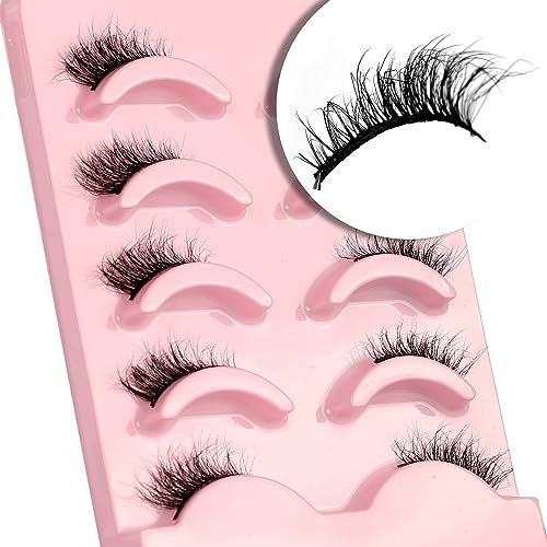 False Eyelashes Half Lashes Natural Wispy Cat Eye lashes Fluffy Volume Strip 1/2 lashes Accent Corner 3/4 Eye Lashes Cluster DIY Fake Eyelashes P