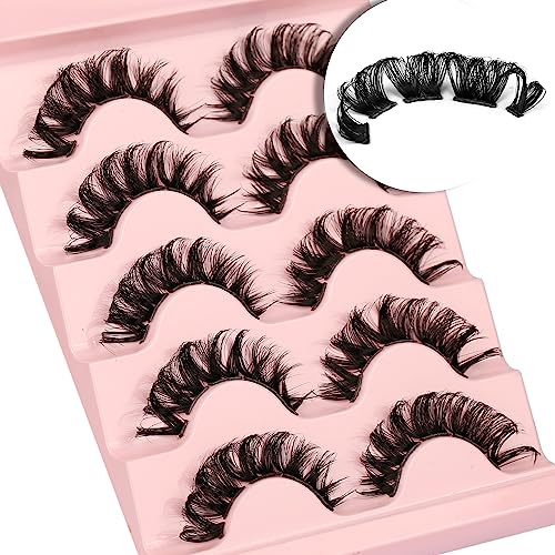False Eyelashes Cluster D Curl Russian Strip Lash Natural Look Fluffy Wispy Individual Cat Eye Lashes DIY 50 Cluster Eyelashes Extension 3D Volum