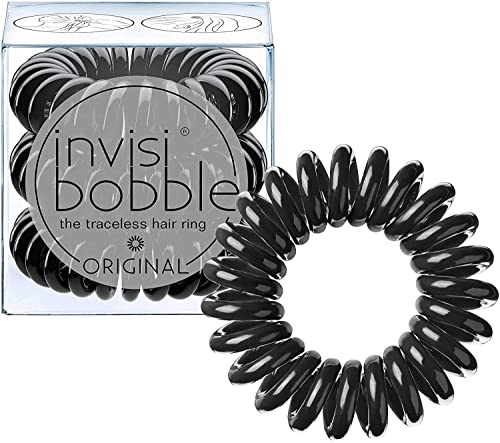Invisibobble ORIGINAL Hair Ties, Crystal Clear, 3 Pack - Traceless, Strong Hold, Waterproof - Suitable for All Hair Types