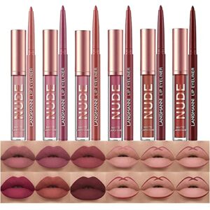 12 Pcs Liquid Lipstick Lipliner Set Matte Long Lasting Non-Fading Stay On 24 Hours Waterproof Nude Lipstick Makeup Set Gift For Women Red Lifter