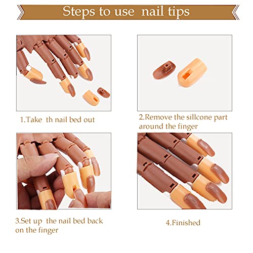 Upgrade Nail Training Hand, Professional Nail Art Hand, Practice Hand for Acrylic Nails, Adjustable Nail Practice Hand with 100PCS Practice Nail