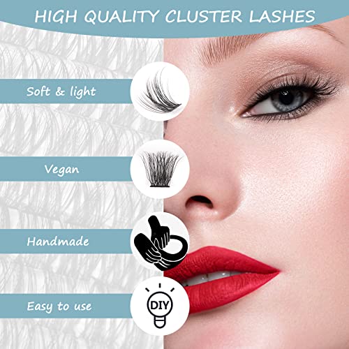 Cluster Lashes SISILILY Individual Lashes 72 Lash Clusters C D Curl Individual Cluster eyelashes DIY Lash Extensions Reusable False Eyelashes 3D