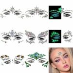 Face Gems For Festivals 8 Pcs Face Jewels Self-Adhesive Glitter Tattoo Sticker For Festivals,Parties,Carnivals Festival Accessories
