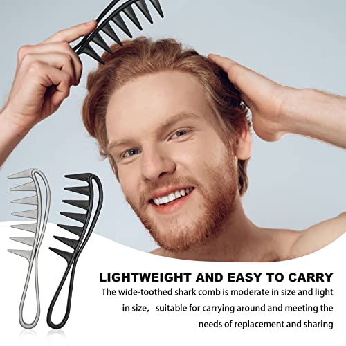 Fuyamp 3 Pcs Wide Tooth Shark Combs, Salon Large Teeth Shark Combs Curly Hair Salon Barber Comb, Afro Comb Curl Comb Hairstyle Comb Salon Hairdre