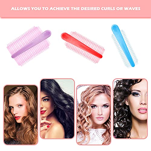 Bellucci 33 Pieces Hair Rollers Set-Self Grip Curler Rollers- 18 Pieces Rollers of 3 Different Sizes Which Includes 44mm, 30mm and 22mm-12 Pieces