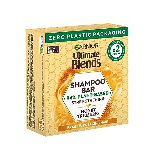 Garnier Ultimate Blends Honey Treasures Strengthening Shampoo Bar for Damaged Hair, Clear, 60 g (Pack of 1)
