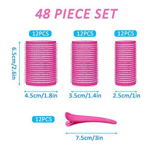 KEYRI 48PCS Hair Rollers Set Hair Rollers with Clips Self Grip Jumbo Hair Roller No Heat Heatless Hair Rollers for Long Medium Short Hair Styling