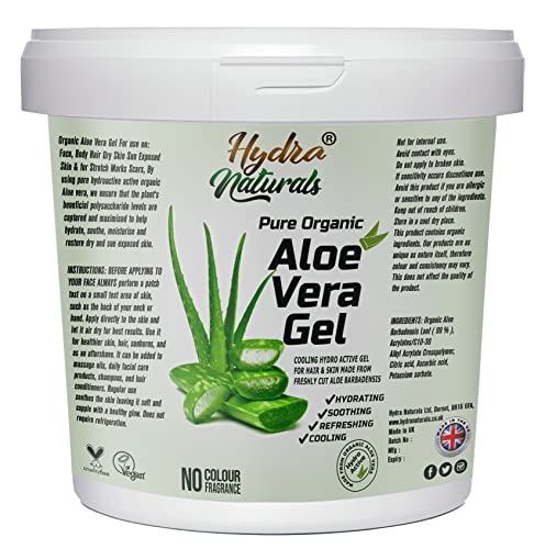 Hydra Naturals Aloe Vera Gel for Hair, Skin, Face, Dry Skin and Multipurpose Made From Freshly Cut Aloe Vera All-Over Head to Toe 1000ml Large XX