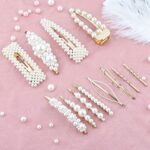 Makone Pearl Hair Clips 12 Pcs, Fashion Pearls Hair Barrettes, Hairpin Combination Hair Accessories for Women Girls