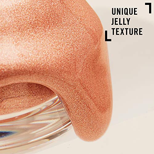 Rimmel London Jelly Highlighter, Long-lasting and Water Based Bouncy Formula for Dewy Skin Look, 10 Poppin' Bottles (Light Gold), 7.75 ml