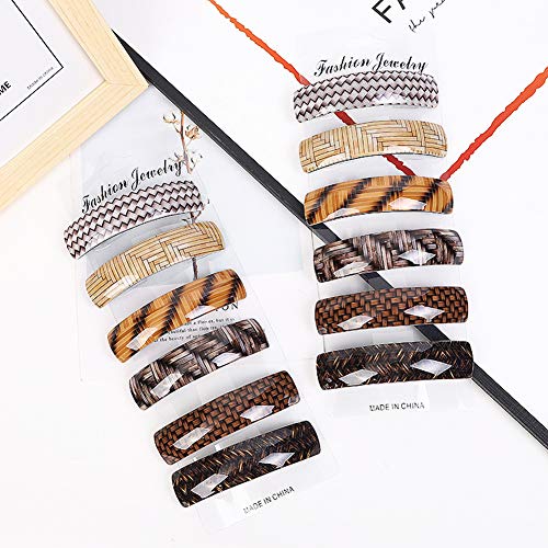 tiopeia 6 Pcs Women Hair Barrettes, Retro Automatic Hair Clip Hair Pins for Fine Hair and Medium Thick Hair(style 1)