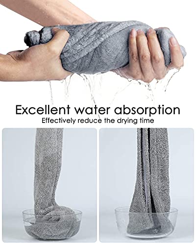 Microfibre Hair Towel, 3 Pack Super Absorbent Hair Towel Wrap with Button Design. Extremely Soft Hair Wrap Towel, Traveling, Beach Excursions, Sp