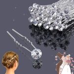 30 Pcs Hair Pins for Wedding, XCOZU Diamante Hair Pins Silver Hair Wedding Accessories, Bridal Hair Pins Wedding Hair Accessory Rhinestone Hair C