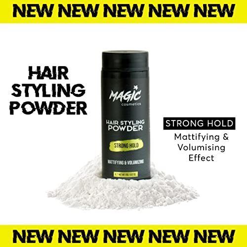 Magic Cosmetics Hair Styling Powder 20gr | Unisex Root Hair Styling Powder | Matt Look | Anti-Gravity Powder Styler & 032 Hair Beard Styling Comb
