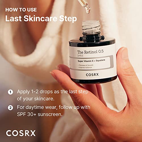 COSRX Retinol 0.5 Oil, Anti-aging Serum with 0.5% Retinoid Treatment for Face, Reduce Wrinkles, Fine Lines, and Signs of Aging, Gentle Skin Care