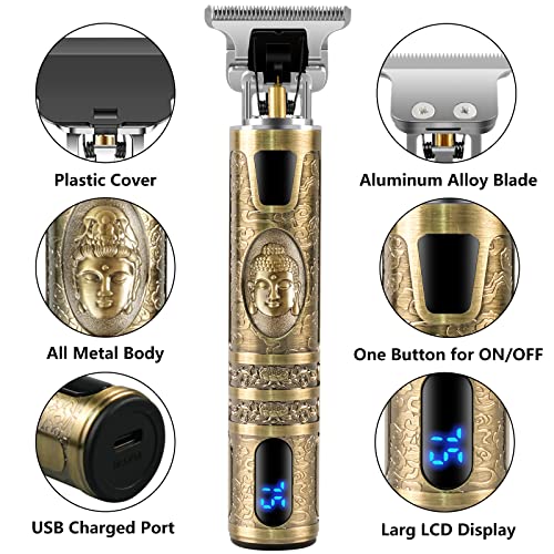 Men's Hair Clippers, CKCLR Professional Hair Clipper, Waterproof IPX7 Electric Hair Shaver LCD Display, Hair Trimmer, Cordless Beard Trimmer, Bal