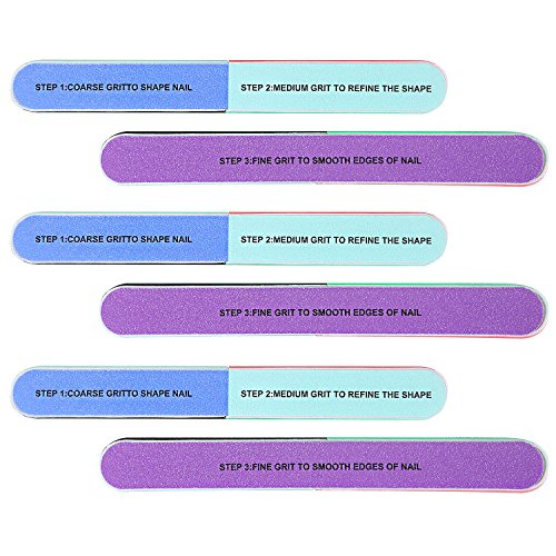 Mudder Nail File and Nail Buffer Cosmetic Manicure, 7 Ways (6 Set)