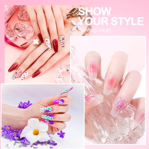Chennyfun Nail Tips and Glue Gel Kit, Clear Coffin Nail Tips, 500Pcs Acrylic Fake Nails Tips Ballerina False Nails Easy Nail Extension Set with U
