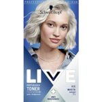 Schwarzkopf Live Post Bleach Toner Ice White Hair Toner, Lasts Up To 16 Washes, Semi-Permanent Blonde Hair Dye, For Brassy Yellow Tones, T1