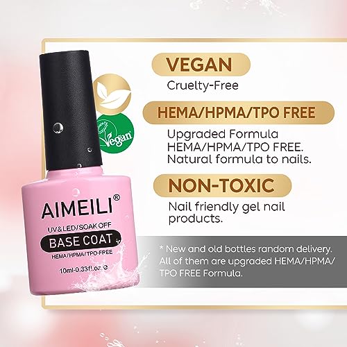 AIMEILI Base Coat Gel Nail Polish Soak Off UV LED Gel Nail Varnish 10ml