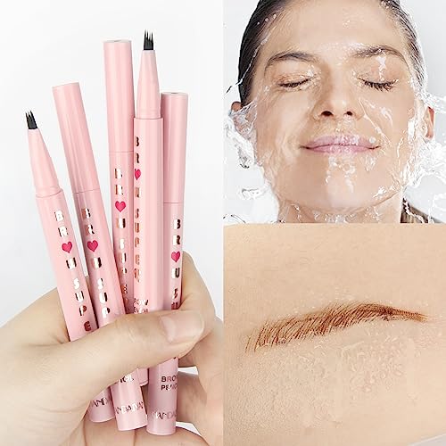HANDAIYAN Eyebrow Pencil,Tattoo Eyebrow Pen with Fork Tip,Waterproof Sweatproof Brow Pen,Long Lasting Non-Depigmenting Microblading Eyebrow Pen f