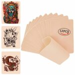 12PCS Blank Tattoo Skin Practice - 6"x8" Double Sides Tattoo Practice Skin kit Silicone Pads Tattooing Microblading Practice Skin for Beginners