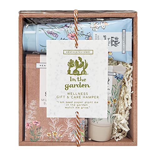 Heathcote & Ivory In The Garden Wellness Gift & Care Hamper | 100ml Body Cream, 50ml Body Wash & 200g Bath Salts | Cruelty Free & Vegan Friendly