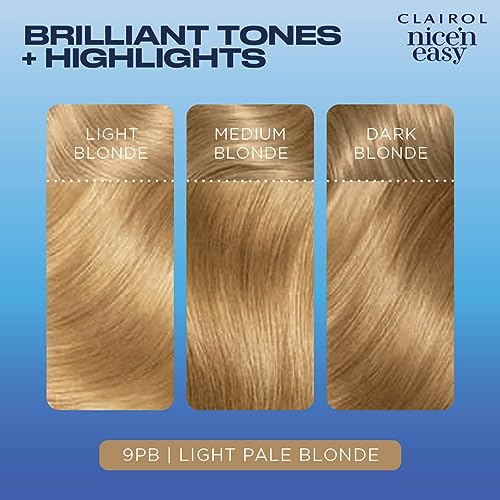 Clairol Nice'n Easy Crème, Natural Looking Oil Infused Permanent Hair Dye, 9PB Light Pale Blonde