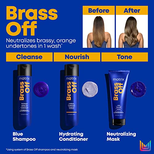 Matrix Brass Off blue hair mask, to help neutralise unwanted orange undertones on lightened brunettes,Total Results 200 ml