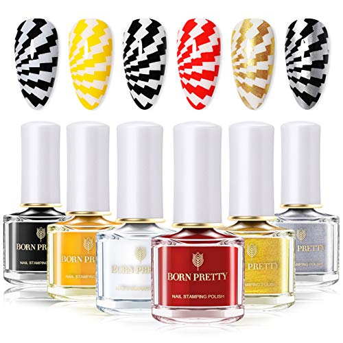 Born Pretty Nail Stamping Polish Spring Summer Fingernail Stamp Polish Set Manicure Print Nail Polish for Stamping Plates 12 Colors Bulk Nail Pol