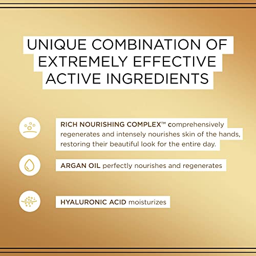 Eveline Cosmetics Argan & Vanilla Luxurious Moisturising Repair Hand and Nail Cream - Nourishing Serum for Very Dry Skin | 100 ML | Fast-absorbin