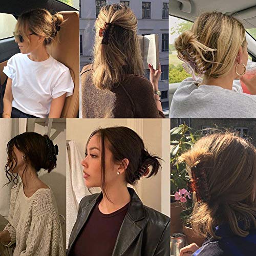 Hair Claw Clips for Thick Hair - 3pcs 4.3’’ ABS Nonslip Jumbo Hair Clips Strong Hold Hair Jaw Clips Big Hair Clips French Design Hair Styling Acc