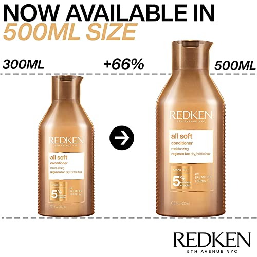 REDKEN Shampoo & Conditioner, For Dry Hair, Argan Oil, Softness and Shine, All Soft, Power Duo 500 ml Set