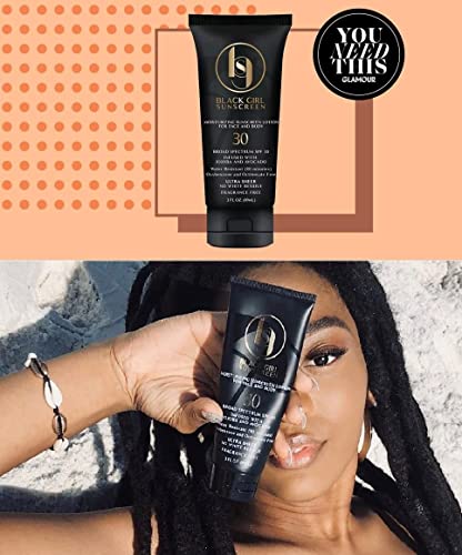 BlackGirlSunscreen SPF 30 Sunscreen with Natural Ingredients and Formulated for Women of Color,No Synthetic Fragrance and Cruelty Free - 3 FL OZ,