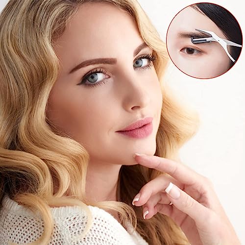 Eyebrow Trimmer Scissors with Comb, Professional Precision Trimmer Eyebrow Eyelash Hair Remover Cut Scissors Beauty Tool for Men Women (Black)