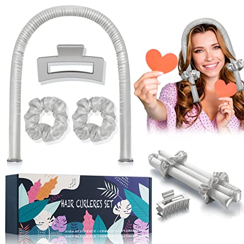 High Resilience Sponge Heatless Curling Rod Headband, Women Curls, Soft and Comfortable Sleep Silk No Heat Curls Ribbon, Adjustable Wave Iron Kit
