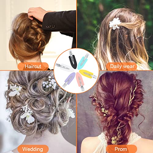 HTHL No Bend Hair Clips, 24 Pieces No Crease Curl Pin Clips, Creaseless Hair Clips for Girls Women Hair Styling Accessories(Multicolor)