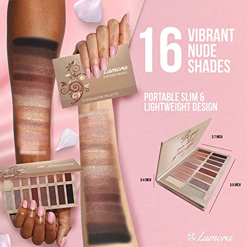 Best Pro Eyeshadow Palette Makeup - Matte + Shimmer 16 Colors - Highly Pigmented - Professional Nudes Warm Natural Bronze Neutral Smoky Cosmetic