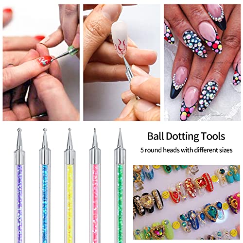 9 Pcs Nail Art Brushes, Nail Brush for Nail Art, Nails Dotting Drawing Painting Liner Design Brushes Pens Tools for Diy Gel Nail Art Design, with