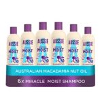 Aussie Miracle Moist Shampoo 300 ml - Pack of 6, Cruelty free