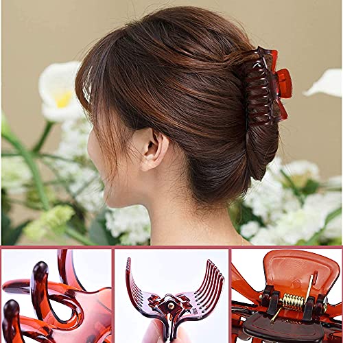 JaneYi 6 Pieces Hair Claw Clips Plastic Hair Claws Non-Slip Strong Hold Hair Jaw Clips Medium Small Hair Clasps Fashion Hair Styling Accessories