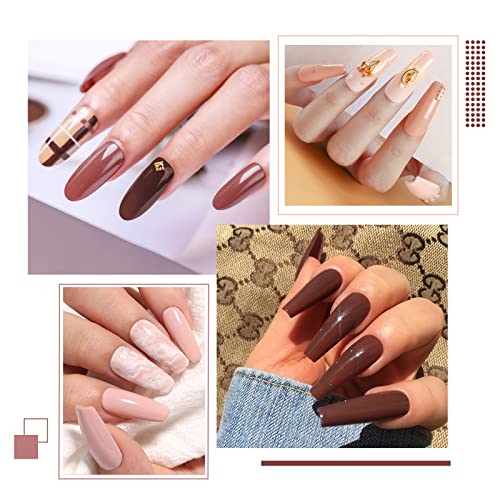 INPING Gel Nail Polish, 6 Colors Nude Gel Polish Bare Apricot Light Beige Natural Skin Dark Brown Popular Collection Soak Off UV/LED Lamp Manicur