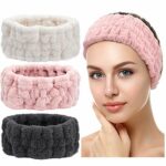 3 Pieces Spa Facial Headband for Makeup and Washing Face Terry Cloth Hairband Yoga Sports Shower Facial Elastic Head Band Wrap for Girls and Wome