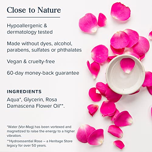 Heritage Store Rosewater with Glycerin | Alcohol Free, 100% Pure Vegan | Benefits Skin, Hair & More | Facial Toner & Moisturizer | Mist Spray | 8