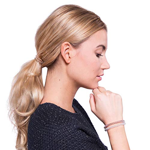 invisibobble SLIM Hair Ties, Bronze Me Pretty, 3 Pack - No Kink, Strong Hold, Stylish Bracelet - Suitable for All Hair Types