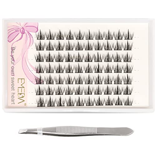 EMEDA Cluster Lashes 70 Pcs DIY False Eyelashes With Tweezers C Curl Individual Lashes 11mm 12mm 13mm 14mm Manga Lashes DIY Eyelash Extensions Th