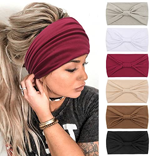 Headbands for Women Wide Boho Head Scarfs Wraps Yoga Hairbands Elastic Sport Running Turbans Head Bands