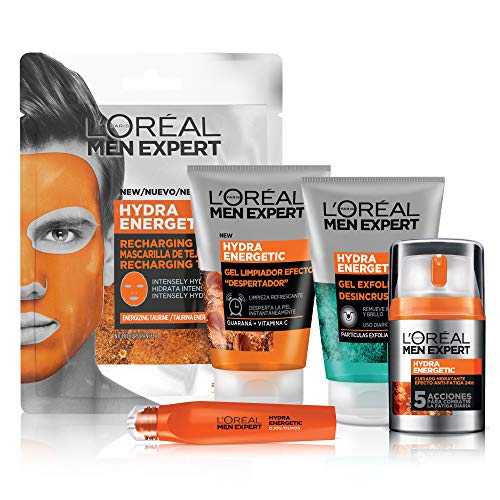 Men Expert Hydra Energetic Tissue Face Mask for Men, Sheet Mask for Tired Looking Skin (4 x 30 g)