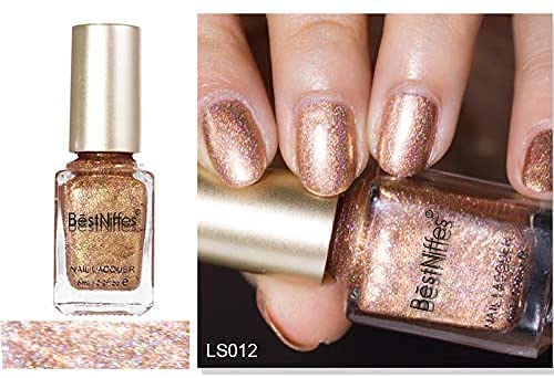 6Pcs Laser Nail Polish, Pretty Shiny Mirror Glitter Holographic Long Lasting Nail Polish (6ml*6) (6 Pcs)